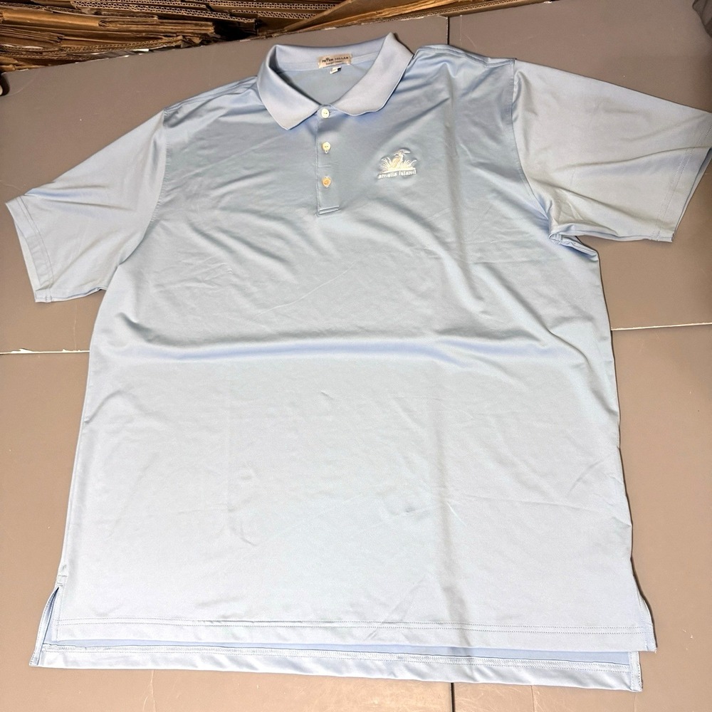 Peter Millar Polo Shirt Amelia Island XXL Golf Summer Comfort Blue